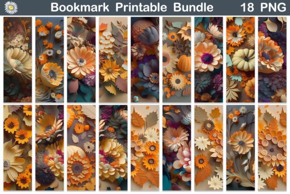 3D Flowers Bookmarks Bundle Overview