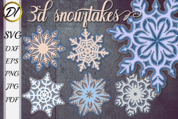 3D Layered Snowflake Paper Cut Bundle