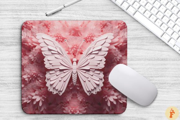 3D Pink Butterfly on Flowers Mouse Pad: Aesthetic Design and Practical Application