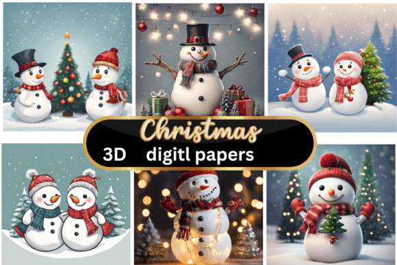 3D Snowman Christmas Backgrounds