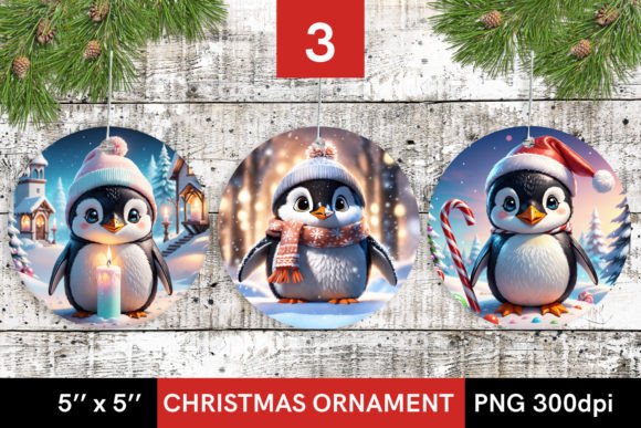 Bringing Holiday Cheer to Life with 3D Christmas Penguin Round Designs