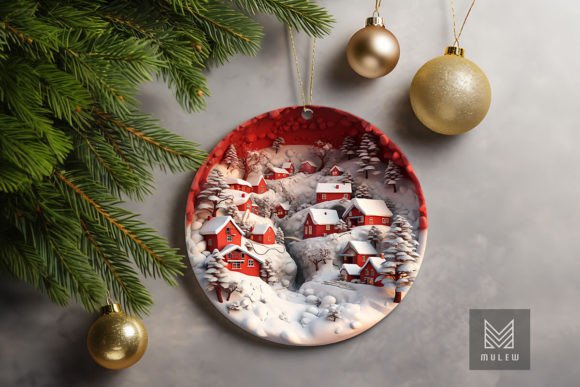 Bringing Holiday Magic to Life with 3D Christmas Village Ornament Clipart