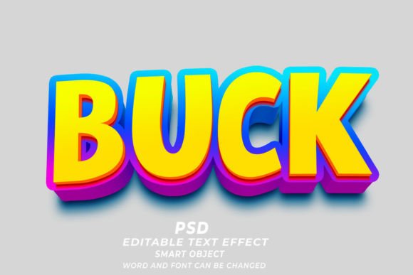 Buck PSD 3D Editable Text Effect Guide