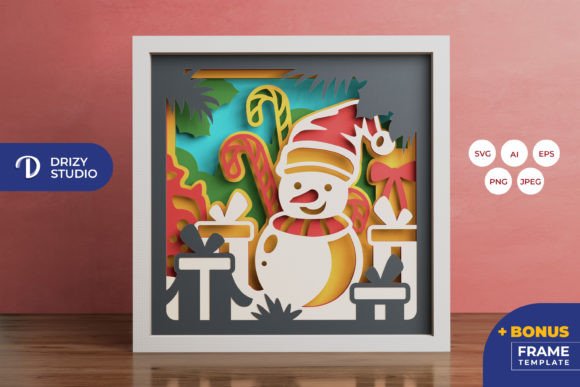 Crafting a Snowman and Christmas Presents 3D Shadow Box: A Guide to Layered Paper Art