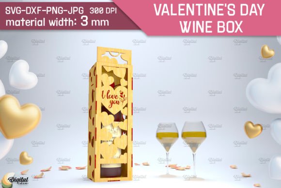 Crafting Connection: The Strategic Value of Valentine Day Wine Box SVG. 3D LaserCut in Modern Gifting