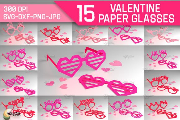 Crafting Love in 3D: The Ultimate Guide to the Valentine Paper Glasses SVG Bundle