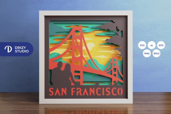 Creating a San Francisco California 3D Shadow Box: A Workflow for Digital Crafters