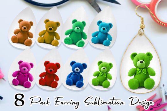 Earring 3D Teddy Bear: Elevate Sublimation Crafts