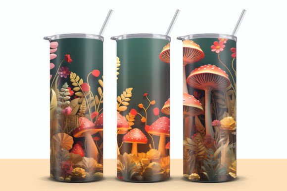 Elevate Your Brand with the 3D Mashroom Tumbler Wrap Design