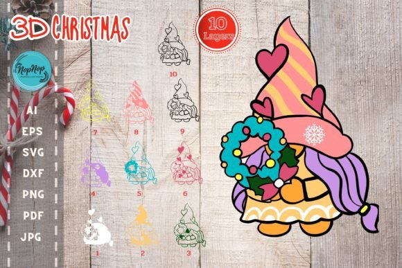 Elevating Holiday Crafting with Precision 3D Christmas Gnome Designs