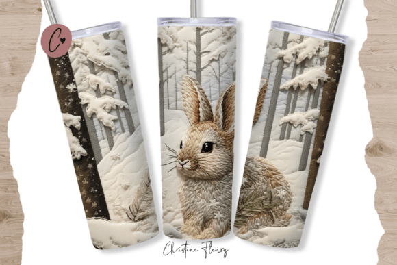 Elevating Sublimation Craftsmanship with the 3D Embroidered Snow Bunny Tumbler Wrap