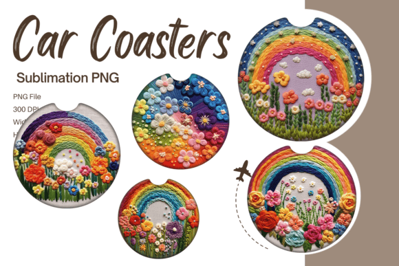 Mastering 3D Rainbow Flower Embroidery Car Coaster Designs: A Guide to Sublimation Success