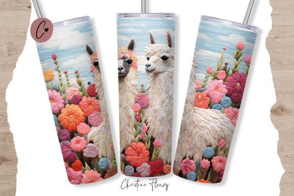 Mastering the 3D Embroidered Llamas Tumbler Wrap PNG for Professional Sublimation
