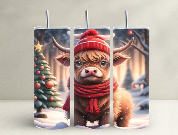 Mastering the 3D Highland Cow Christmas 20oz Tumbler Design for Holiday Crafts