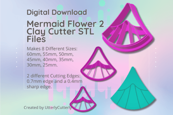 Mermaid Flower 2 Clay Cutter STL File