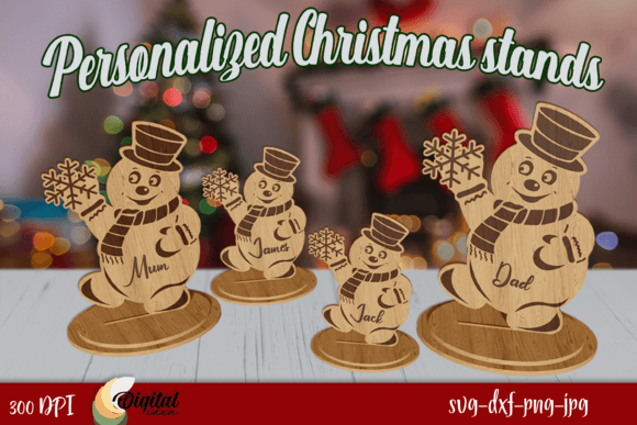 Personalized Christmas Stands Laser Cut