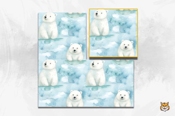 Polar Bear Seamless Pattern 2: Elevating Winter Design with High-Quality Digital Assets