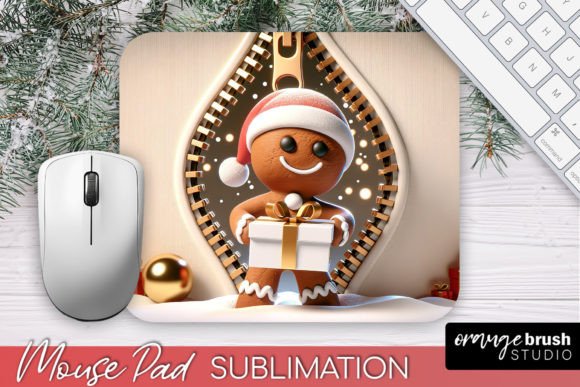 Strategic Workspace Branding with a 3D Christmas Mouse Pad Gingerbread Man Design