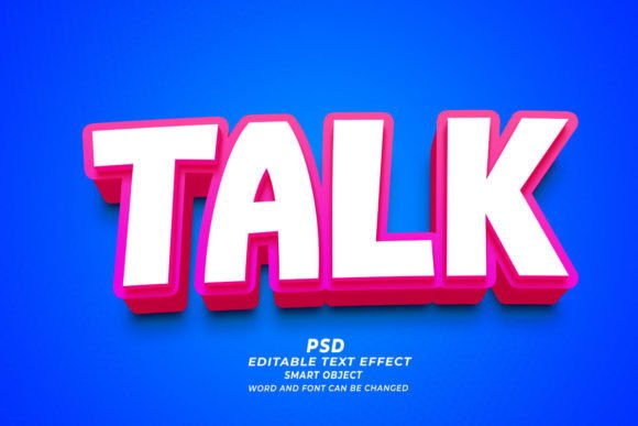 Talk PSD 3D Editable Text Effect Guide