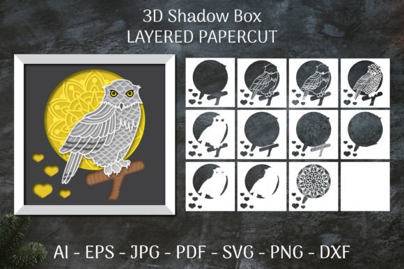 Transform Your Space with a 3D Shadow Box Snowy Owl SVG