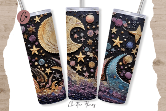 Transforming Drinkware: The Magic of 3D Embroidered Moon and Stars Tumbler Designs