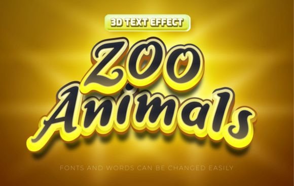 Zoo Animals 3D Text Effects
